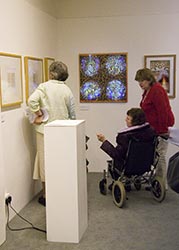 Visitors at the Private View of the Imaging the Bible in Wales Exhibition.