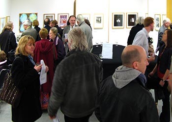 Visitors at the Private View of the Imaging the Bible in Wales Exhibition.