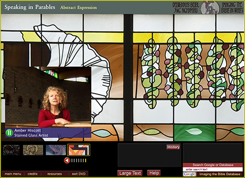 Screen from the DVD featuring the work of Amber Hiscott.