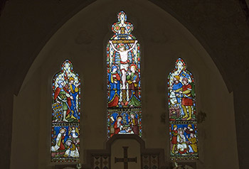 Stained glass by Alexander Gibbs.