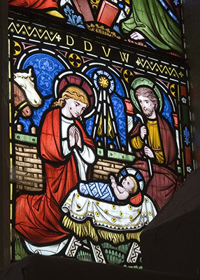 Stained glass by Alexander Gibbs.