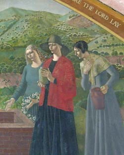 Detail of the Three Maries with Clwydian Hills.