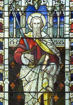Standing figure of St Paul.