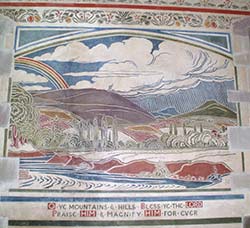 Scraffito panel with a scene from the Benedicite.